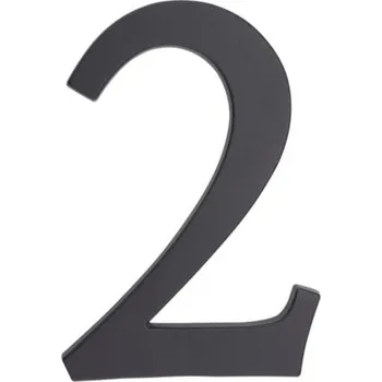 Domovní cedule PSG 64.152 - hliníková 3D číslice 2, číslo na dům, výška 190 mm, černá