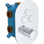 Termostatická podomítková tlačítková baterie - 3-cestná - oválný kryt