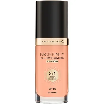 Max Factor Facefinity All Day Flawless 3in1 dlouhotrvající make-up SPF20 30 ml, 80 Bronze