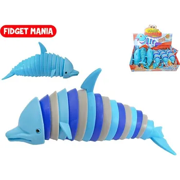 Hračka pro nejmenší Fidget delfín klik klak 17 cm