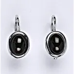 Zlaté náušnice, přírodní Granát 8x6 mm , bílé i žluté zlato - NK 1355 (granát 8x6 mm)