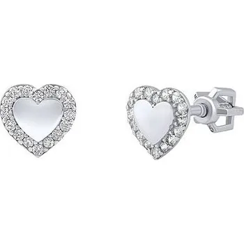 Náušnice Stříbrné náušnice srdce Alis s Brilliance Zirconia PRGMH20ES