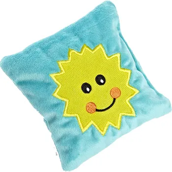 Hračka pro kočku Aumüller polštář ve tvaru slunce s kozlíkem lékařským a špaldovými plevy, petrolejová barva