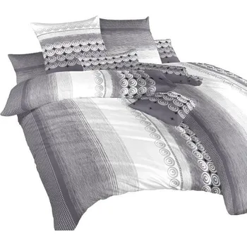 Povlečení DADKA VRACOV Sahara šedé 140 x 220, 70 x 90 cm zipový uzávěr