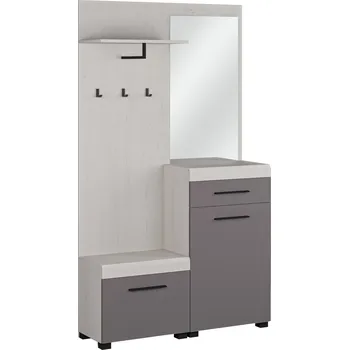 Předsíňová stěna Stěna předsíňová dub sněhový/antracit GENOVA