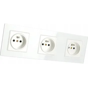 Elektrická zásuvka APPIO Skleněná trojzásuvka, bílá