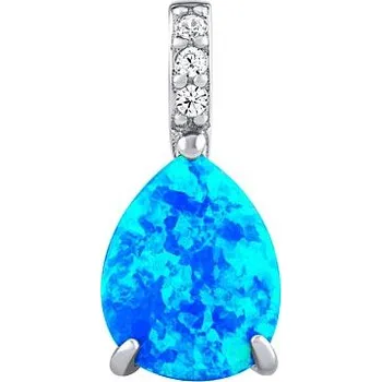 Přívěsek Stříbrný přívěsek MIRAY s modrým syntetickým opálem LPS1545PDB