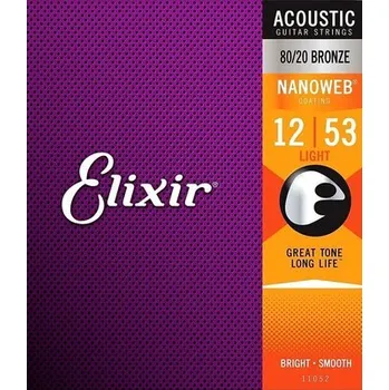 Struna pro kytaru a smyčcový nástroj Elixír ELIXIR Nanoweb 80/20 Bronze Light 11052