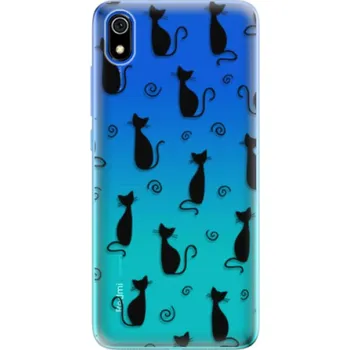 Telefonní příslušenství Odolné silikonové pouzdro iSaprio - Cat pattern 05 - black - Xiaomi Redmi 7A