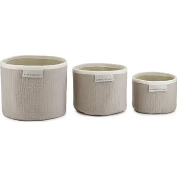 Úložný box TROJPYTLÍK, mušelínový úložný koš, set 3 kusů, béžový