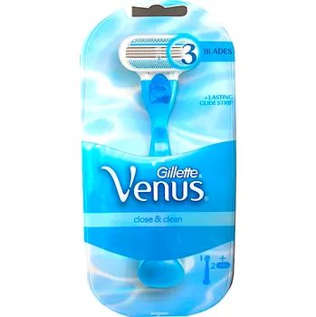 Holítko Gillette Venus Close & Clean strojek + 2 holicí hlavice Blue