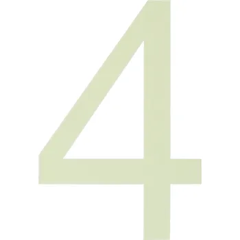 Walteco Číslo 4, výška 110 mm, fotoluminiscenční, samolepicí