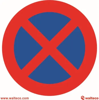 Walteco Zákaz zastavení, 92x92mm, samolepka Množství: 1 ks