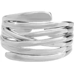 Stříbrný prsten široký rovný s překříženým středem bez krystalů (Stříbro 925/1000)