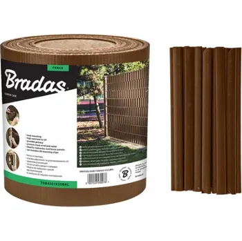 Stínicí plachta Bradas Stínící fólie na plot 19cm x 35m Brown 450g/m2 + spony