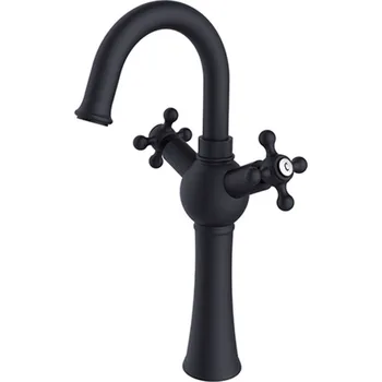 BESCO Vysoká stojánková umyvadlová baterie RETRO I Černá BABURICZ