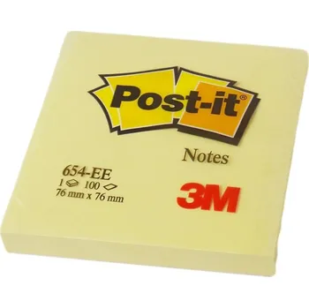 Samolepící bloček Samolepicí bloček 654, 76x76 mm, 100 listů, žlutý