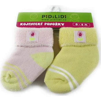 Světle žluté dívčí kojenecké ponožky Amáta 0 - 6 měsíců - 2 páry