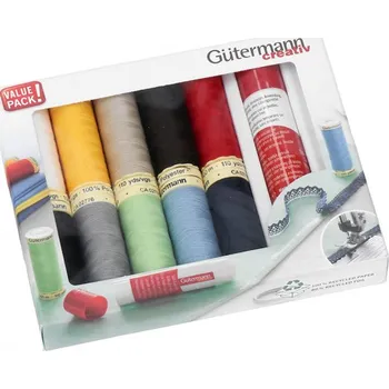 sada nití Gütermann 10ks + lepidlo na látky