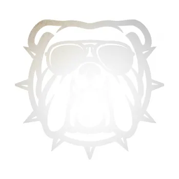 Polep vozidla SAMOLEPKA Pes 168 buldok (82 - odrazková reflexní bílá) NA AUTO, NÁLEPKA, FÓLIE, POLEP, TUNING, VLASTNÍ TEXT, TISK, AUTOSAMOLEPKY.cz, POLEPY, OBRÁZEK, LOGO, SAMOLEPKY