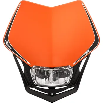 Osvětlení pro motocykl Uni přední maska včetně světla v-face full led, rtech (oranžová/černá) m400-1501