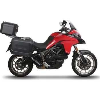 Motodoplněk Kompletní sada černých hliníkových kufrů SHAD TERRA BLACK , 48L topcase 47L/47L boční kufry, včetně montážní sady a plotny SHAD DUCATI MULTISTRADA 950 / 1200 / 1260