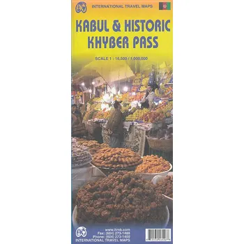 ITMB Publishing plán Kabul and Historic Khyber Pass 1:16,5 t., 1:1 mil.
