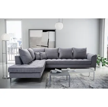 Obývací stěna FALCO Sedací souprava L Lidie - světle šedá