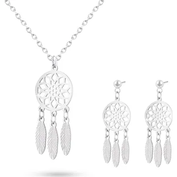 Souprava šperků biju Set z chirurgické oceli lapač snů, řetízek + náušnice 191