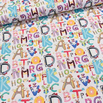 Zatemňovací / termoizolační závěs, blackout dětský 10004/13 VESELÁ ABECEDA, šířka 150cm (látka v metráži)