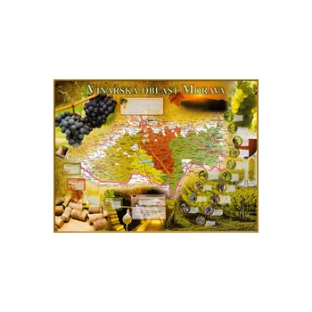 ZES vydavatelství nástěnná mapa Moravy vinařská laminovaná 116 x 88 cm