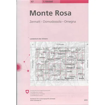 Swistopo vydavatelství mapa Monte Rosa,Zermatt,Domodossola,Omegna 1:100 t.