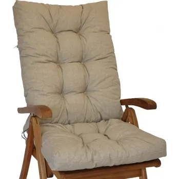 Zahrada Axin Trading s.r.o. Polstr na teakové zahradní křeslo vysoké - látka tmavě béžový melír