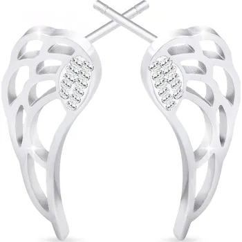 Náušnice biju Náušnice z chirurgické oceli, visací andělské křídla se zirkony 1002359