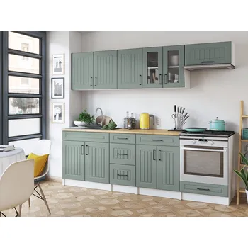 Kuchyňská linka FALCO Kuchyňská linka Běla 240/240 světle zelená MAT