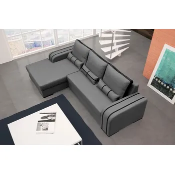 Obývací stěna FALCO Sedací souprava Perry L sv.šedá/černá