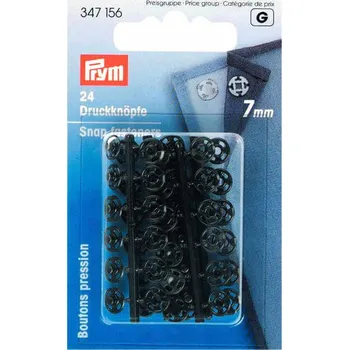 Patentky Prym černé, 7 mm