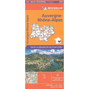 Michelin mapa Auveregne,Rhone Alpes 1:400 t.