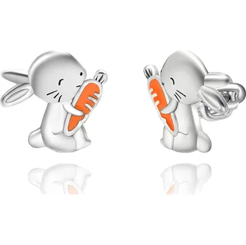 Náušnice Olivie Stříbrné náušnice na šroubek KRÁLÍK 5935 Ag 925; ≤2,2 g.