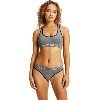 Dámské spodní prádlo TOMMY HILFIGER DÁMSKÁ PODPRSENKA TRIANGLE BRALETTE GRAY UW0UW03166 P4A Velikost: XS