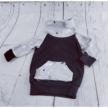 Dívčí mikina Mikina Yháček NEW, Lesní zvěř na šedé Velikost: 122