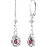 Luxusní stříbrné náušnice Nelope s pravým granátem a Brilliance Zirconia