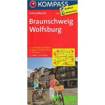 Kompass Braunschweig,Wolfsburg 1:70 t. laminovaná