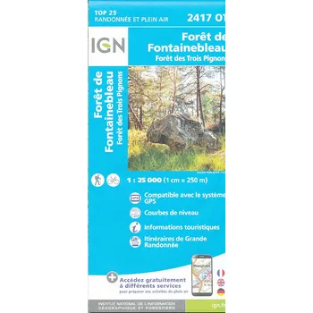 IGN mapa Foret de Fontainebleau 1:25 t.