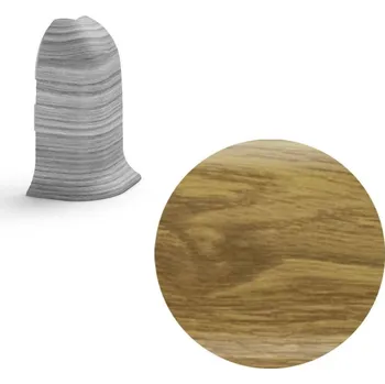 soklová lišta NOVÁK Vnější roh k soklové liště PVC dub vinný 56x23 flexibilní, 1 ks NGOV56