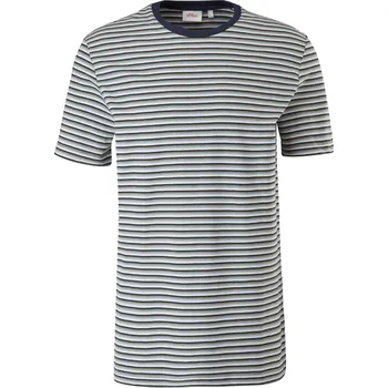Pánské tričko s.Oliver pánské triko s proužkem krátký rukáv modré Velikost: M