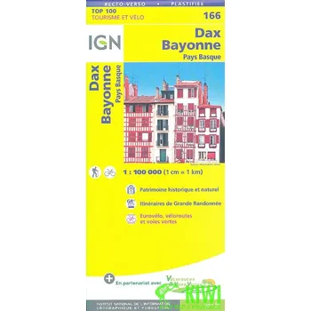 IGN mapa Dax, Bayonne, Pays Basque 1:100 t. voděodolná