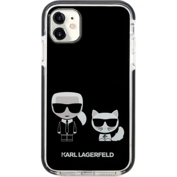 Pouzdro na mobilní telefon Karl Lagerfeld TPE Karl and Choupette pro Apple iPhone 11 černé