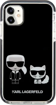 Pouzdro na mobilní telefon Karl Lagerfeld TPE Karl and Choupette pro Apple iPhone 11 černé