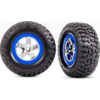 RC náhradní díl Traxxas Traxxas kolo 2.2/3.0", disk SCT chromovaný/modrý, pneu KM2 (2)